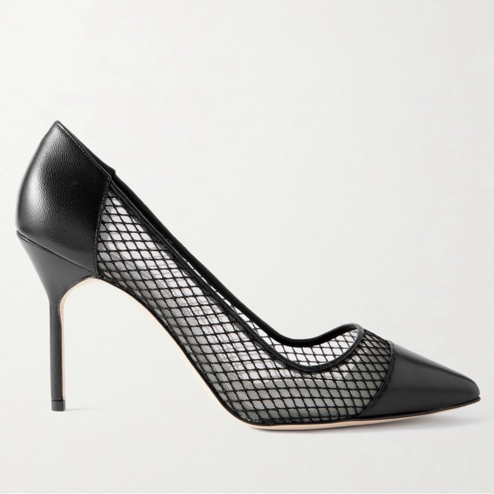 Manolo Blahnik Black Mesh Heels